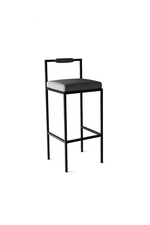 Fact Siyah Metal Bar Sandalyesi Gri