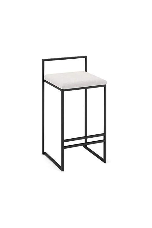 Elina Siyah Metal Beyaz Bar Sandalyesi