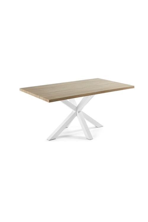 Sias Metal Cam Yemek Masası Beyaz Ayak Mdf Tabla
