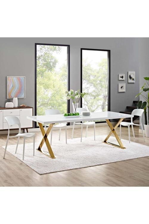 Shine Gold Metal Yemek Masası