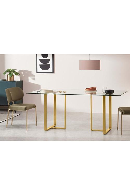 Eva Gold Metal Yemek Masası