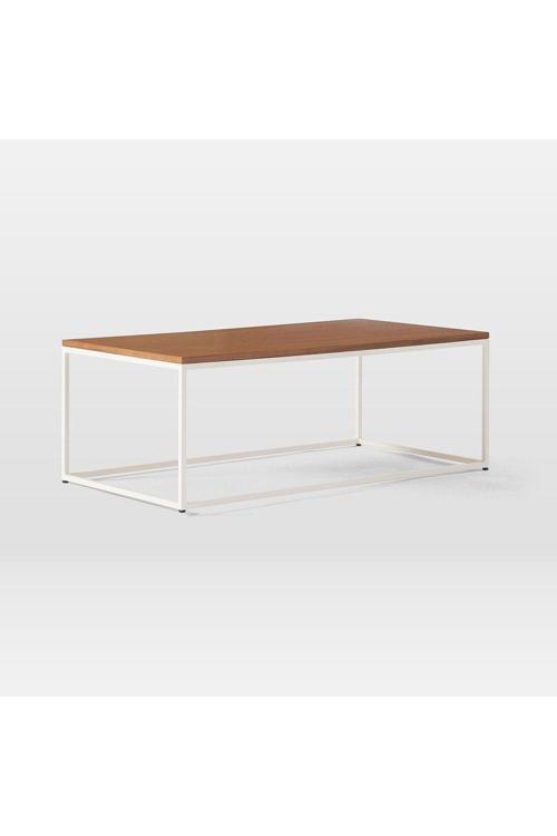 Stream Metal Orta Sehpa Beyaz Ayak Ceviz Tabla