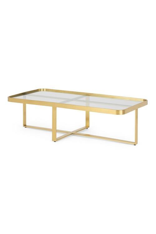 Aula Dikdörtgen Orta Sehpa Gold Pirinç