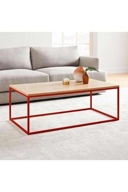 Stream Metal Orta Sehpa Kırmızı Ayak Meşe