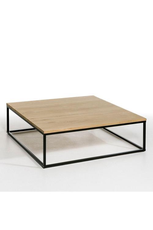 Gree Siyah Metal Ahşap Kare Orta Sehpa