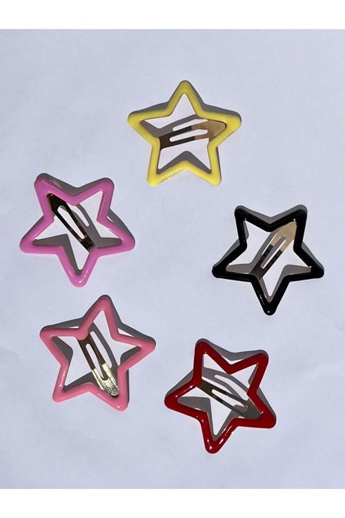 Büyük Yıldız Klips Tokalar 5'Li Set
