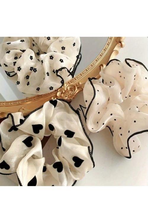 3'Lü Parlak Kumaş Lastik Saç Tokası