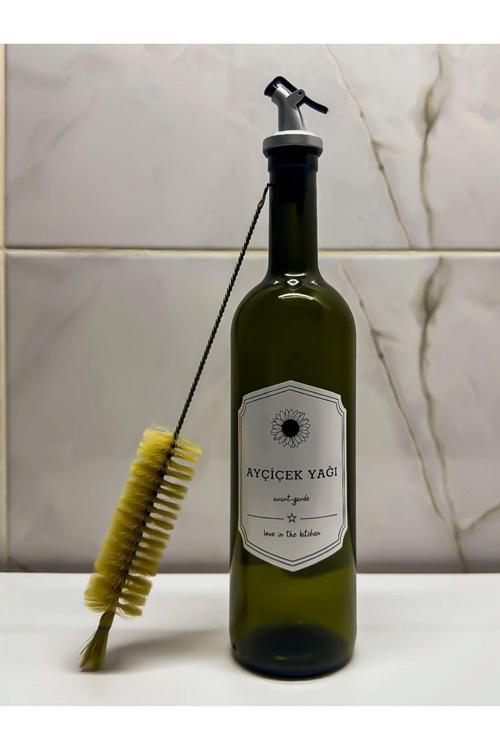 Cam Şişe Yağdanlık (Yeşil) 750 Ml Tekli