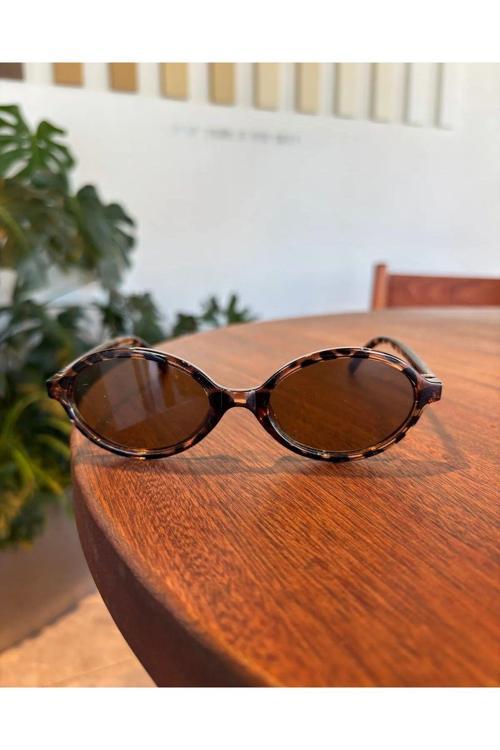 Güneş Gözlüğü Kadın Oval Leopar