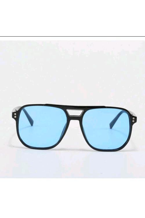 Kare Çerçeve Vintage Moda Kadınlar Için Güneş Gözlüğü (Mavi )