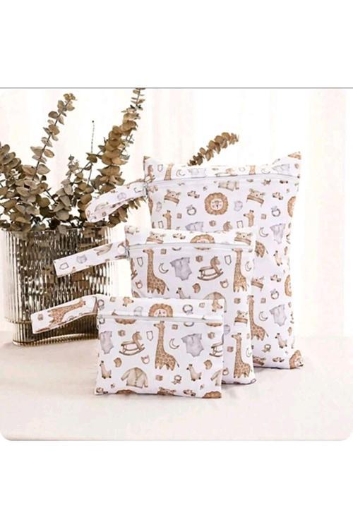 Hayvan Desenli 3'Lü Set Organizer Askılı Seyahat Çantası