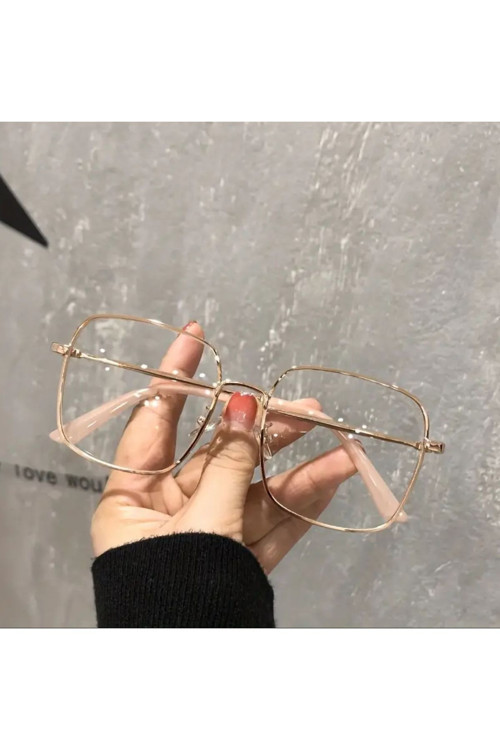 Kadın Gözlükleri Şeffaf Lens Göz Yorgunluğuna Karşı Metal Çerçeve Taş Süslemeli