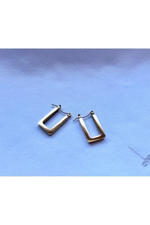 Altın Renli Çelik Küpe