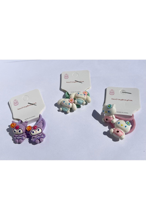 Kuromi, Cinnamoroll, Hello Kitty Lastik Toka Seti
