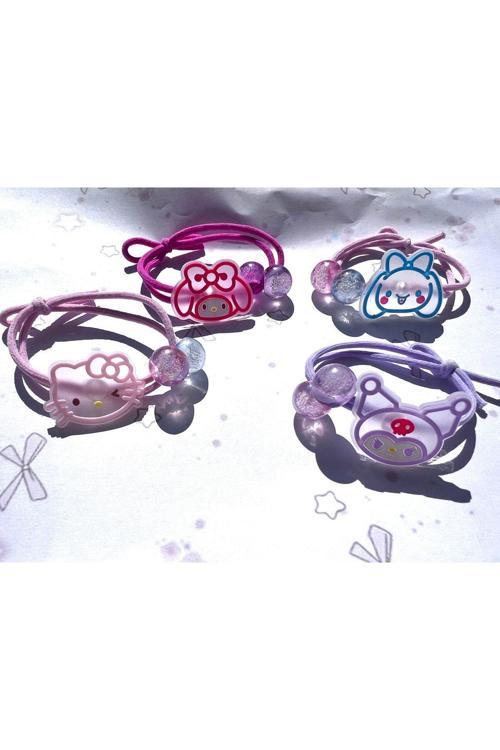 Kızlar İçin 4'Lü Sanrio Karakter Saç Tokası