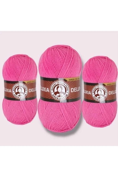 3 Lü Paket Ören Deluxıa Pembe El Örgü Ipi - 042