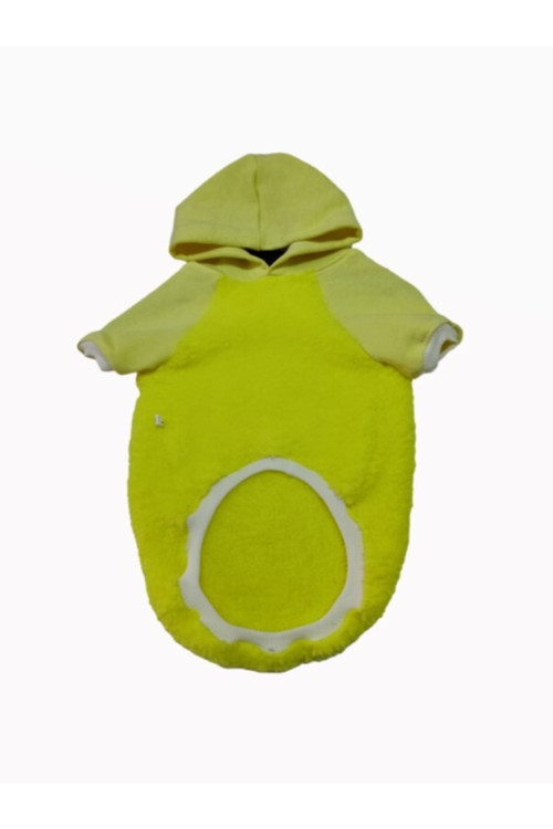 Welsoft Fosforlu Sarı Kapüşonlu Kedi Köpek Kıyafeti Elbisesi Xlarge/Xl/Beden 4