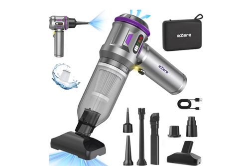 17000pa Güçlü Dijital Göstergeli Vakumlu Kablosuz Üflemeli Mini Araç Süpürgesi