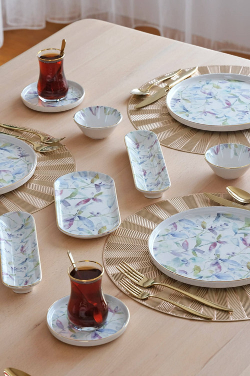 Harmony Altın Yaldızlı 32 Parça 6 Kişilik Seramik Kahvaltı Takımı