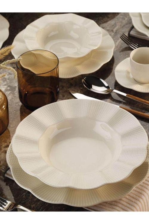 Mln12Y740694 Milena 12 Parça 4 Kişilik Yemek Takımı Krem