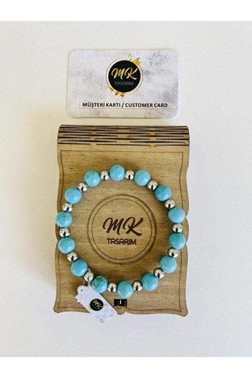 Gerçek Mavi Turkuaz Taşı Bileklik | Mk.016.005