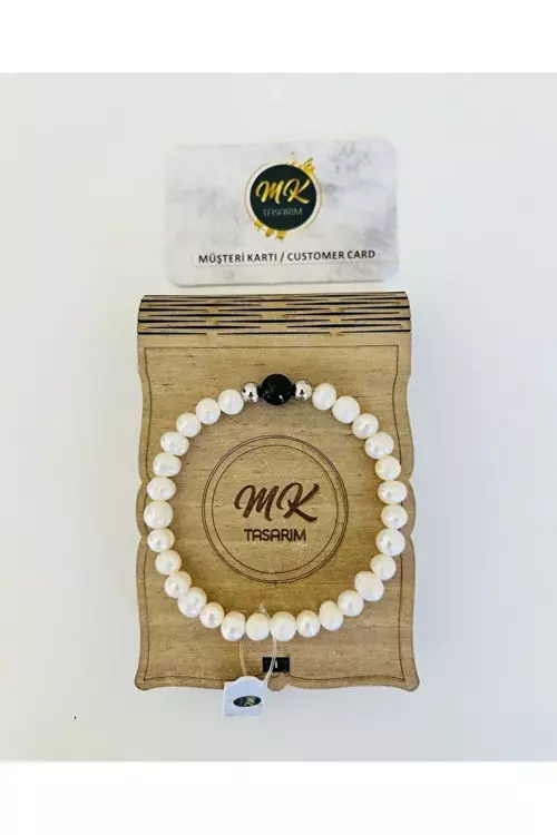 GERÇEK İNCİ - ONİKS TAŞI BİLEKLİK MK.010.004