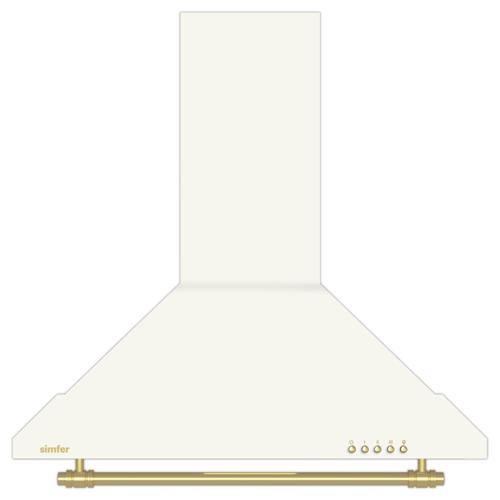 8716 60Cm Piramit Retro Bej Davlumbaz (Push Buton,Led