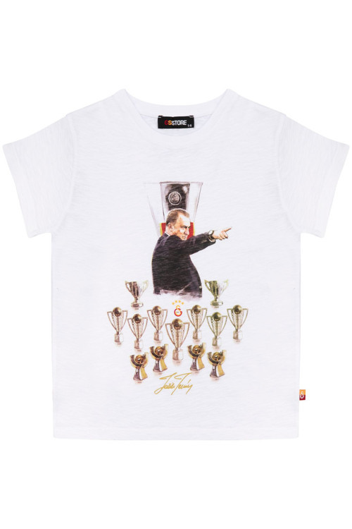 C90198 Fatih Terim Ve Kupalar T-Shirt