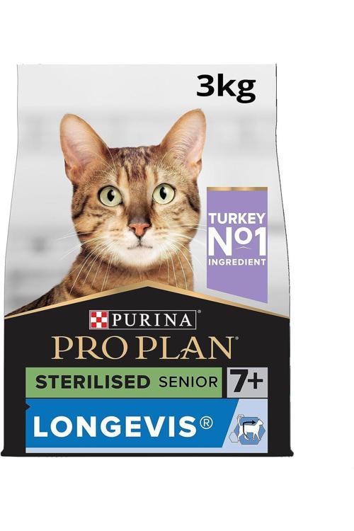 7 Yas Üstü Hindili Sterilised Kısırlaştırılmış Yaşlı Kedi Maması 3 Kg