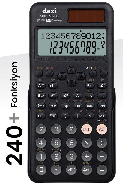 X-800 Yeni Nesil 240 Fonksiyonlu Bilimsel Hesap Makinesi, Siyah