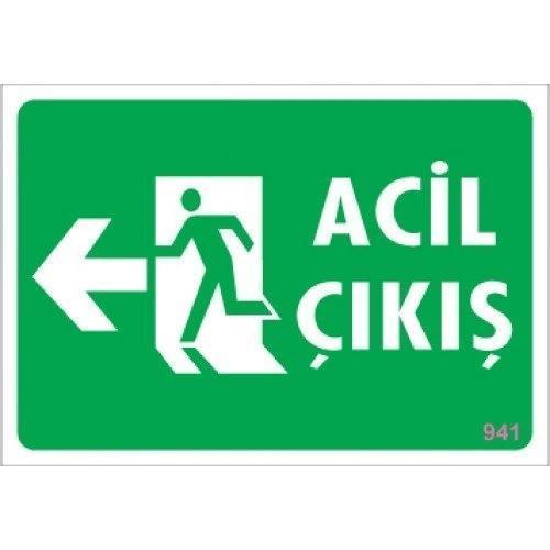 Pvc Levha "Acil Çıkış" 17,5*25 cm