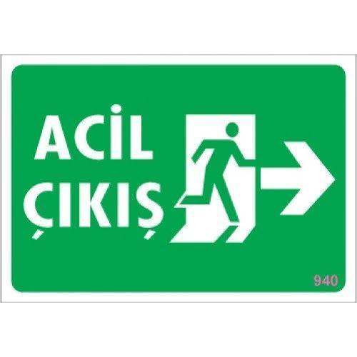 Pvc Levha "Acil Çıkış" 17,5*25 cm
