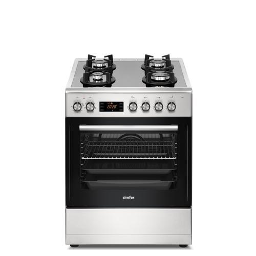 1226 Inox Cam Yüzeyli 4 Gözü Gazlı Multi Turbo Fırın