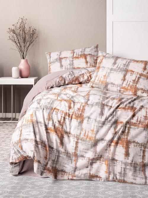 Flanel Tek Kişilik Nevresim Takımı Farida Kahve