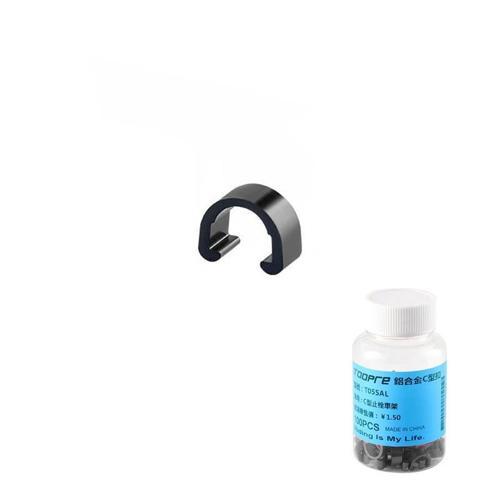 Bisiklet Kablo/Hortum Klipsi - TOOPRE, C-Klips, Alüminyum, Siyah, 10'lu Bisiklet Kablo Kelepçesi