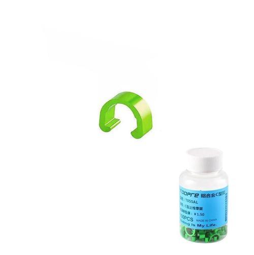 Bisiklet Kablo/Hortum Klipsi - TOOPRE, C-Klips, Alüminyum, Yeşil, 10'lu Bisiklet Kablo Kelepçesi