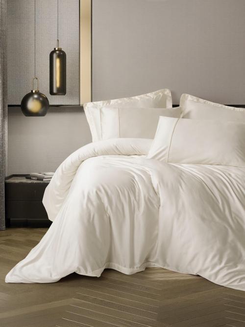 Silky Saten King Size Nevresim Takımı Ekru