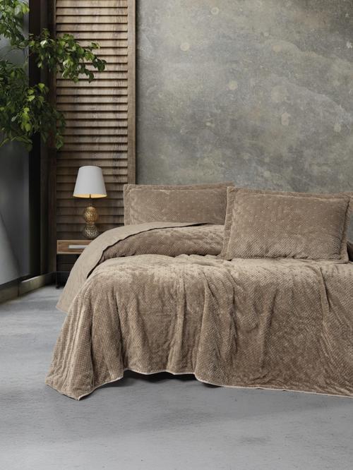 Softnest Tek Kişilik Yatak Örtüsü Boleta Bej