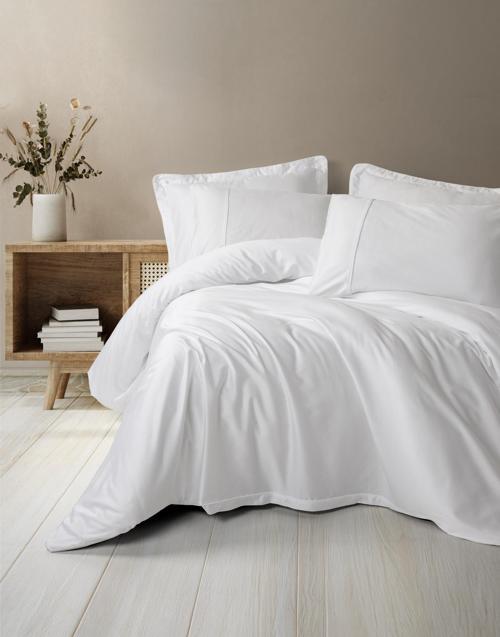 Silky Saten King Size Nevresim Takımı Beyaz