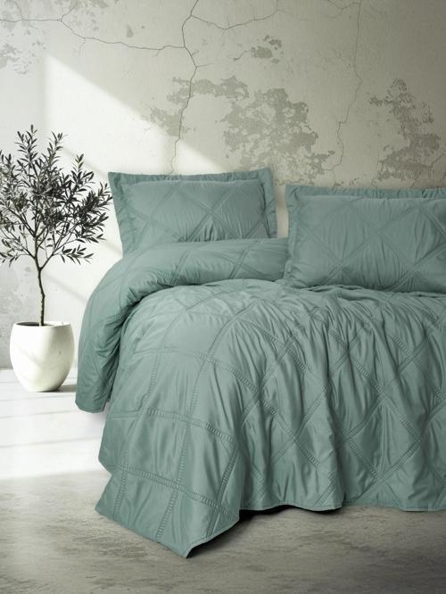 Serra Tek Kişilik Yatak Örtüsü Tila Mint