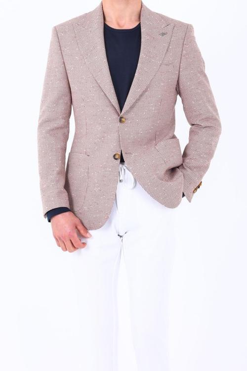 Slim Fit Keten Erkek Ceket-KAV5047W