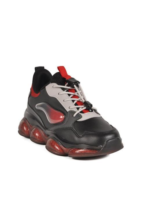 2054 F Siyah-Kırmızı Çocuk Mevsimlik Spor Ayakkabı