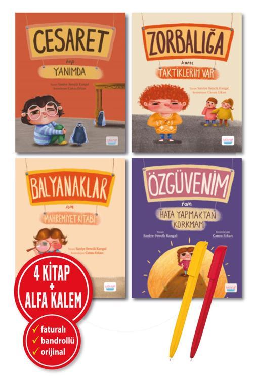 Saniye Bencik Kangal 4 Kitap Set Özgüvenim + Cesaret + Zorbalığa Karşı + Balyanaklar-Turta Kitap Çocuk