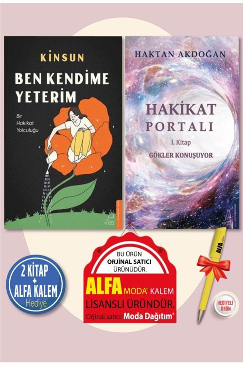 Ben Kendime Yeterim (Kinsun) + Hakikat Portalı (Haktan Akdoğan) 2 Kitap + Alfa Kalem Hediye