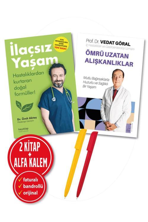 Ömrü Uzatan Alışkanlıklar + İlaçsız Yaşam 2 Kitap (Vedat Göral-Ümit Aktaş)-Yeni-Sağlık-Destek Kitap