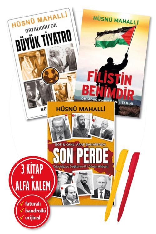 Alfa Kalem + Filistin Benimdir + Ortadoğu'Da Büyük Tiyatro + Son Perde - Bop Hüsnü Mahalli 3 Kitap Yeni