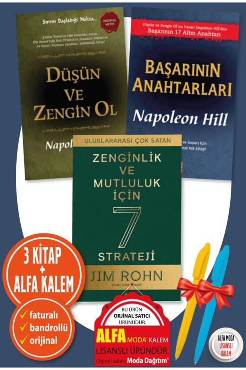 Zenginlik Ve Mutluluk İçin 7 Strateji Jim Rohn + Başarının Anahtar + Düşün Ve Zengin Napoleon Hill
