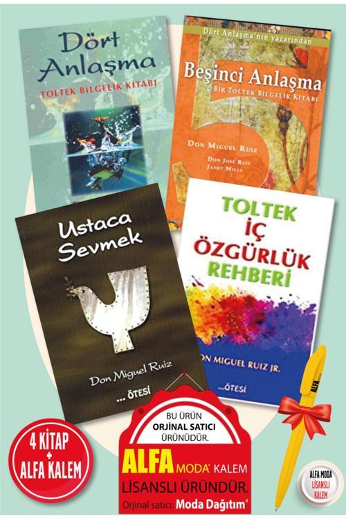Dört Anlaşma + Beşinci Anlaşma + Ustaca Sevmek + Toltek İç Özgürlük Rehberi Don Miguel Ruiz Set 4'Lü