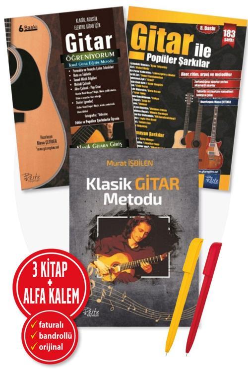 Klasik Gitar Metodu Murat İşbilen + Gitar Öğreniyorum Temel Gitar Eğitim Popüler Şarkılar-Musa Çetiner