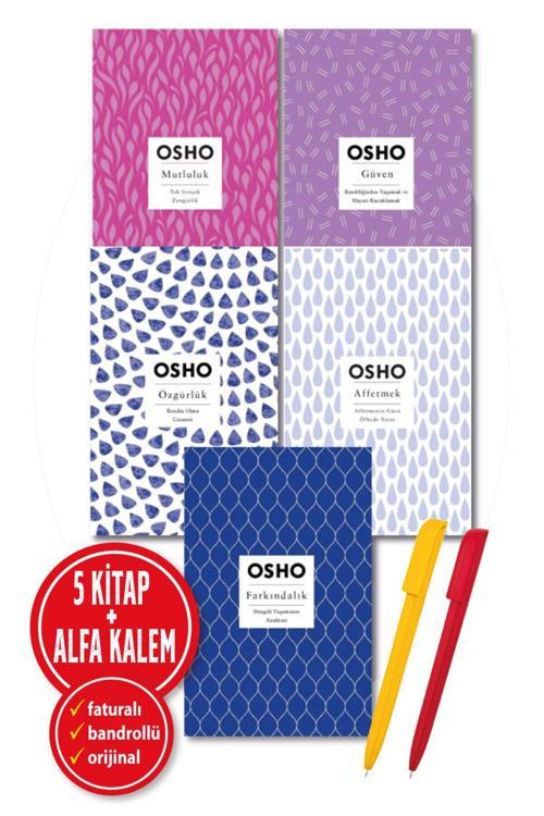 Osho 5 Kitap Set (Özgürlük + Güven + Mutluluk + Affetmek + Farkındalık) + Kalem-Butik Yayınları-Psikoloji